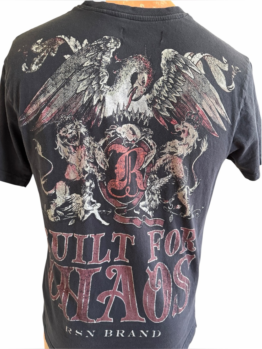 MEN’S REASON “BUILT FOR CHAOS” BLACK GRAPHIC T-SHIRT Size M RSN Brand